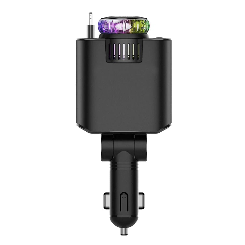 5-in-1 Starlight Car Charger – Fast Charging, LED Ambient Light, Multi-Device Power Hub