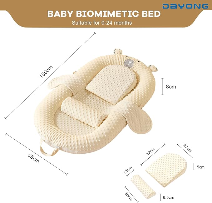 Premium Baby Sleeping Nest – Portable Breathable Baby Lounger for Newborn Comfort