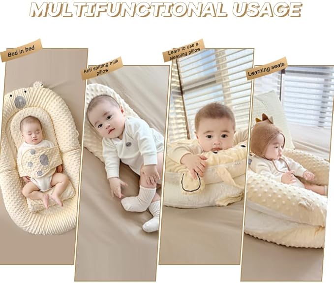 Premium Baby Sleeping Nest – Portable Breathable Baby Lounger for Newborn Comfort