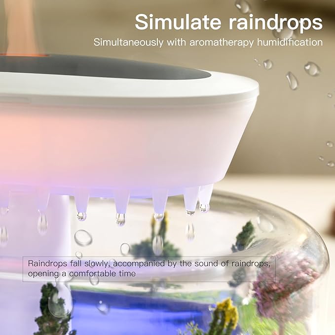 Raindrop Aroma Diffuser – Ultrasonic Essential Oil Humidifier with LED Mood Lights